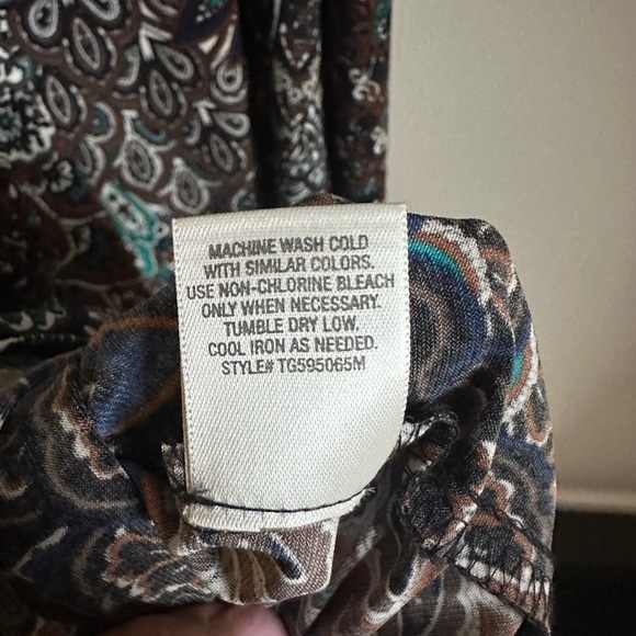 Dress Barn Blue/Brown Dress with Shoulder Cover Size 4 - Picture 10 of 10